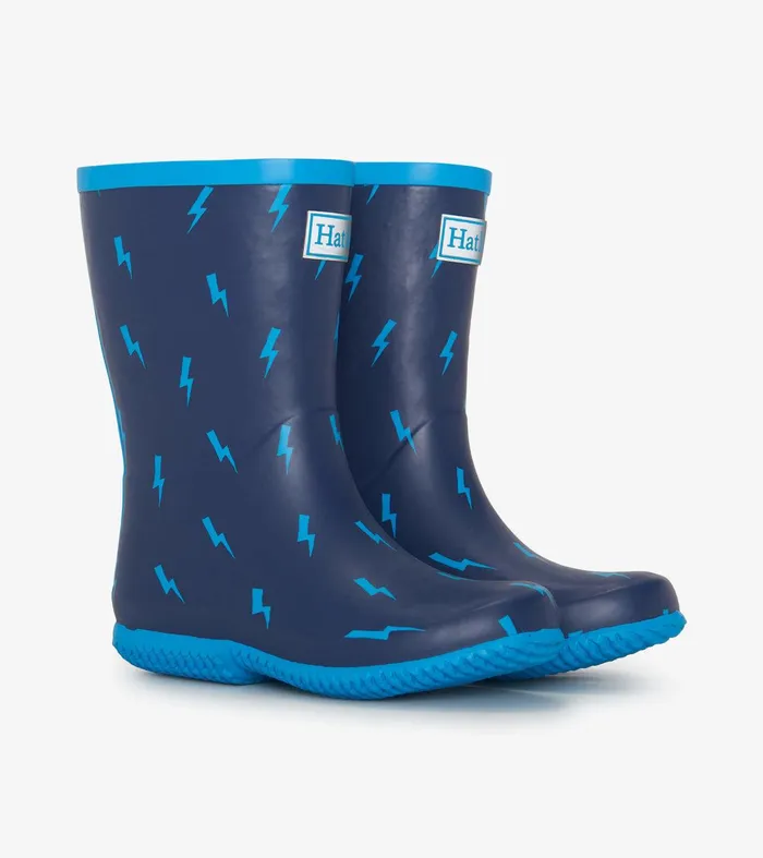 Boys Lightning Storm Packable Rain Boots Hatley