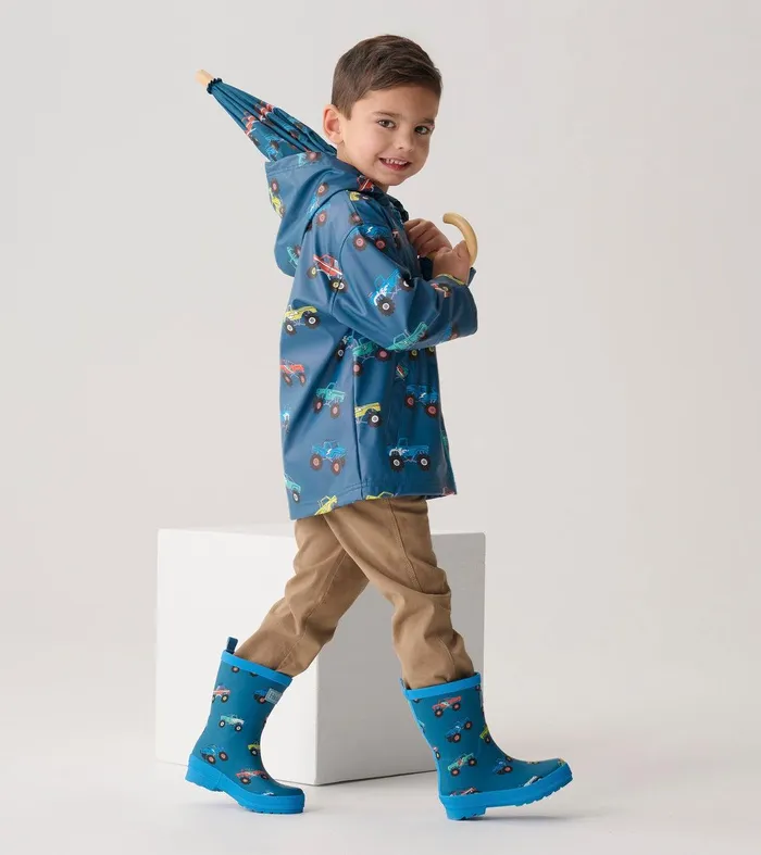 Boys Monster Trucks Matte Rain Boots Hatley