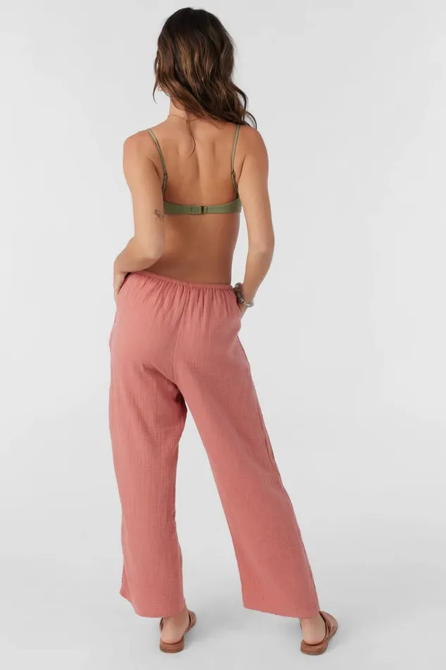 BRENDA CRINKLE DOUBLE GAUZE BEACH PANTS Canyon Rose Women O039NEILL Collections