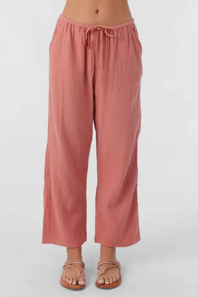 BRENDA CRINKLE DOUBLE GAUZE BEACH PANTS Canyon Rose Women O039NEILL Collections