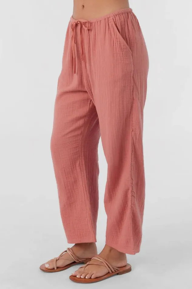 BRENDA CRINKLE DOUBLE GAUZE BEACH PANTS Canyon Rose Women O039NEILL Collections