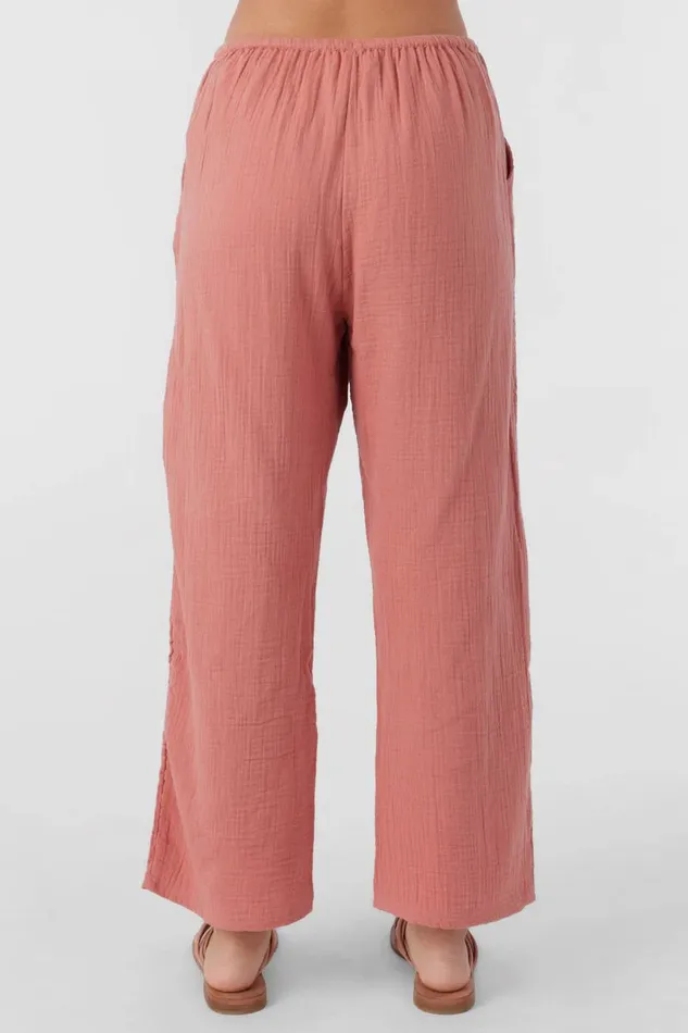 BRENDA CRINKLE DOUBLE GAUZE BEACH PANTS Canyon Rose Women O039NEILL Collections