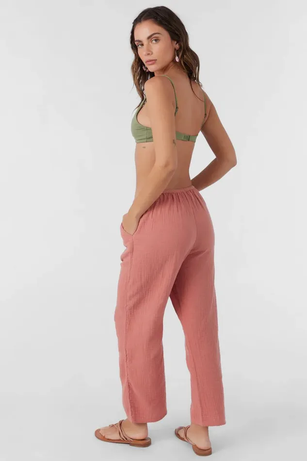 BRENDA CRINKLE DOUBLE GAUZE BEACH PANTS Canyon Rose Women O039NEILL Collections