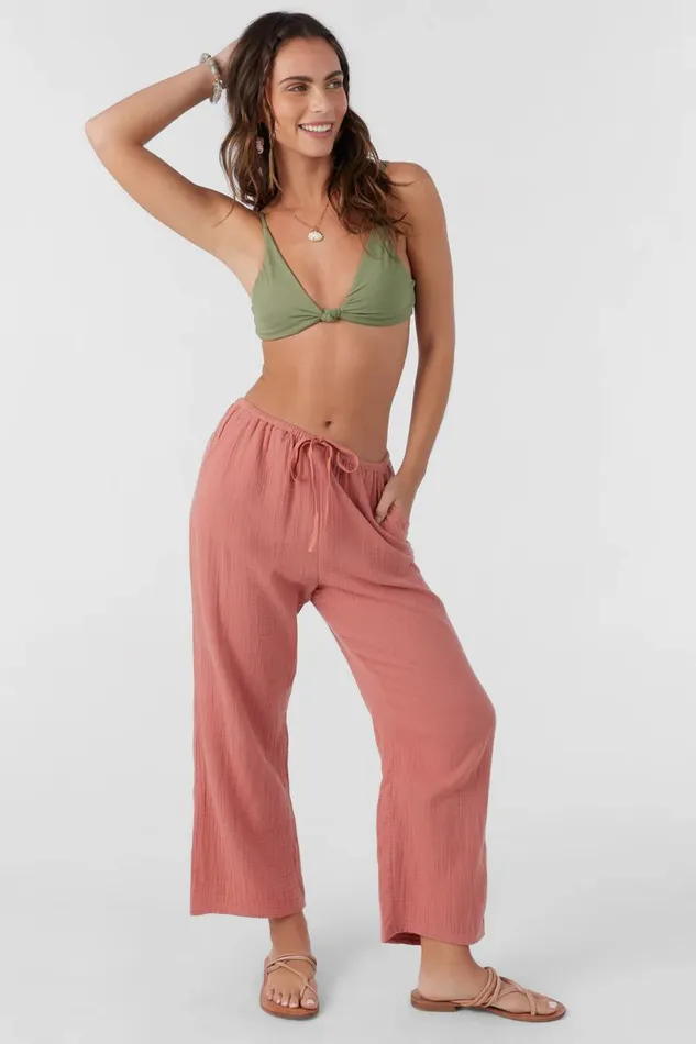 BRENDA CRINKLE DOUBLE GAUZE BEACH PANTS Canyon Rose Women O039NEILL Collections