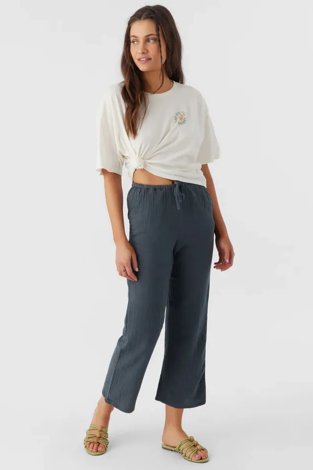 BRENDA CRINKLE DOUBLE GAUZE BEACH PANTS Slate Women O039NEILL Collections
