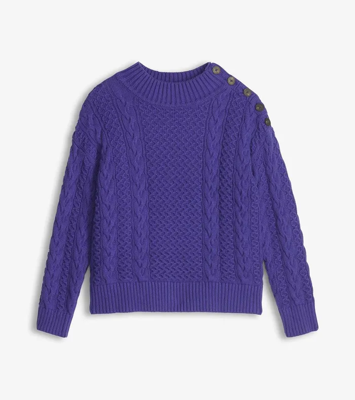 Button Neck Sweater 8211 Ultra Violet Hatley