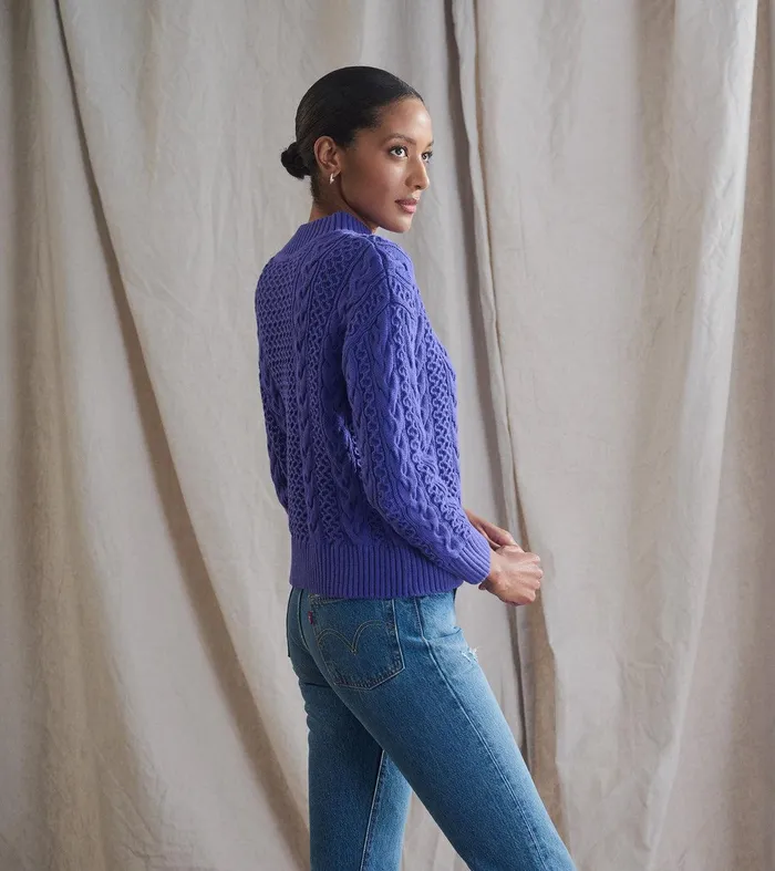 Button Neck Sweater 8211 Ultra Violet Hatley