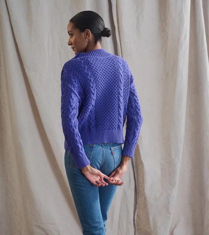 Button Neck Sweater 8211 Ultra Violet Hatley