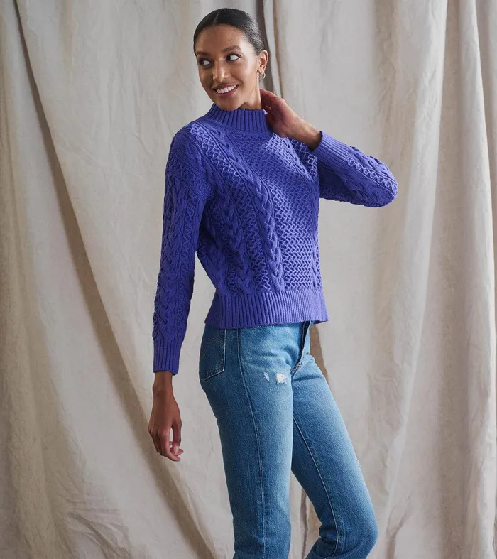 Button Neck Sweater 8211 Ultra Violet Hatley