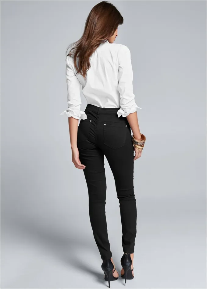 ButtonUp Bodysuit White Women VENUS Night Out Tops