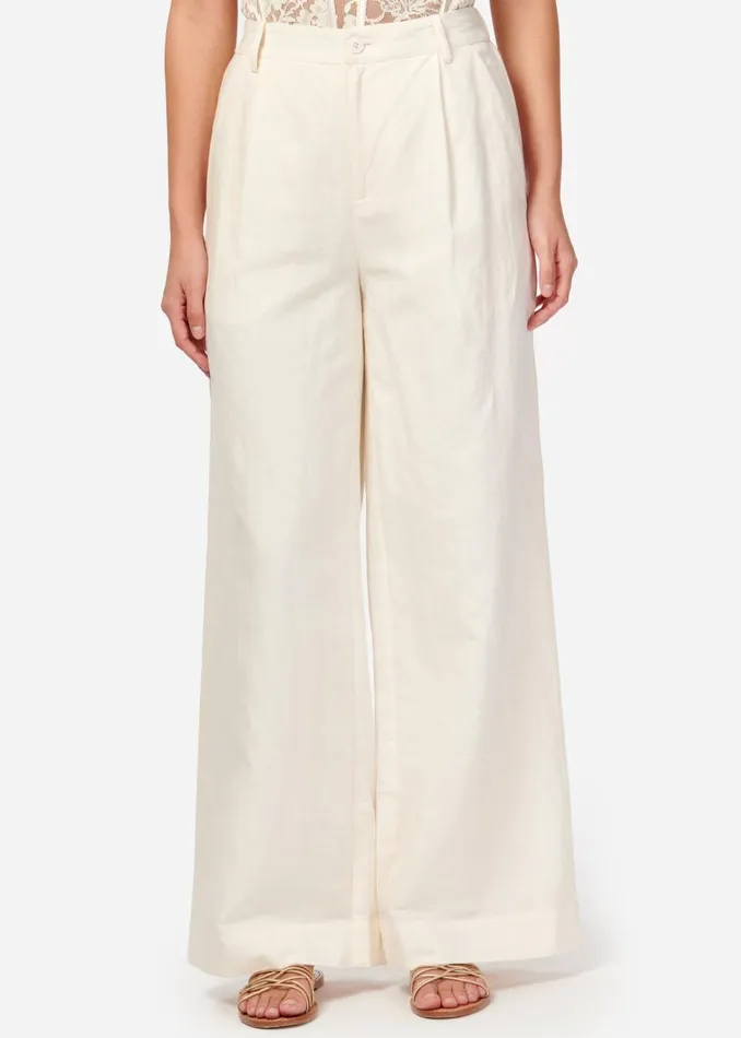 CAMI NYC Bottoms Women Cadiz Wide Leg Pant Cream
