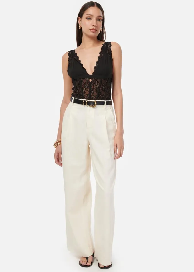 CAMI NYC Bottoms Women Cadiz Wide Leg Pant Cream