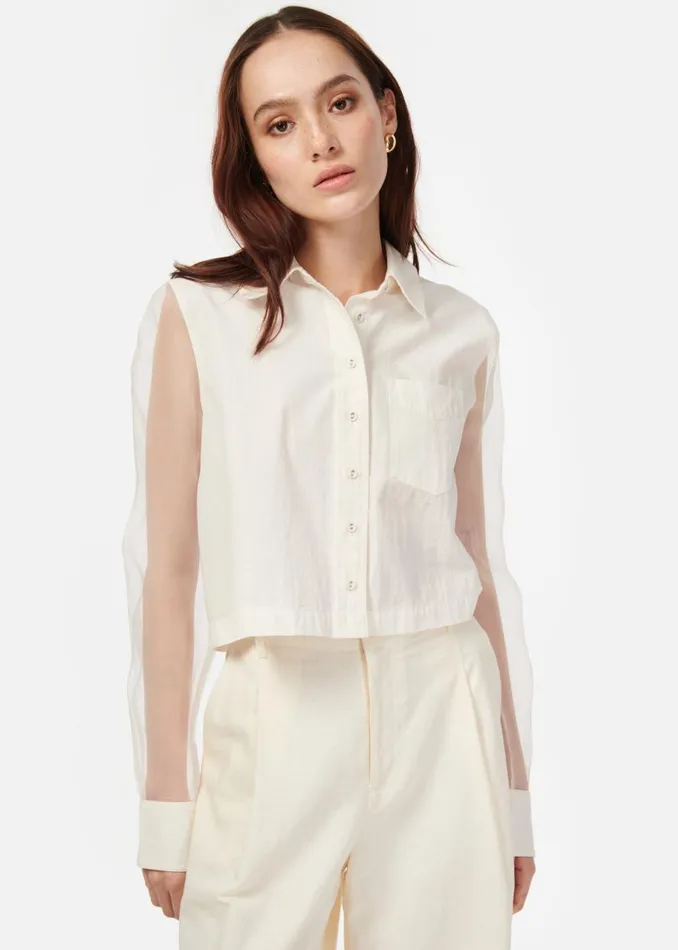 CAMI NYC Tops and Sweaters Women Pembroke Cropped Top Ceramic