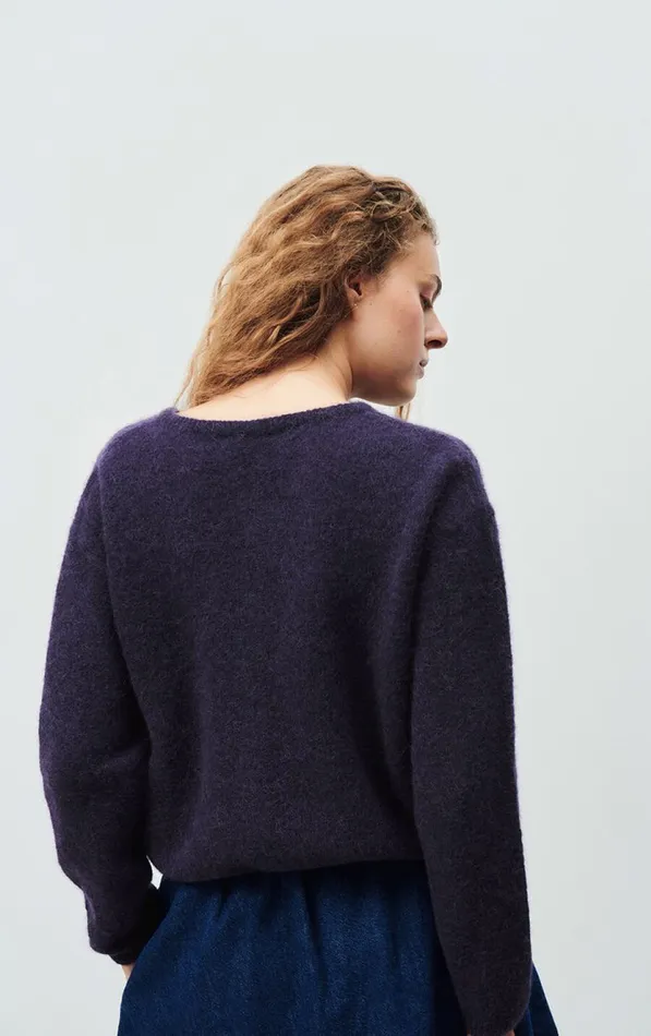 Cardigan Vitow Abyss Black Melange Women American Vintage Jumpers and Cardigans Cardigan Vitow Abyss Black Melange Women American Vintage Jumpers and Cardigans