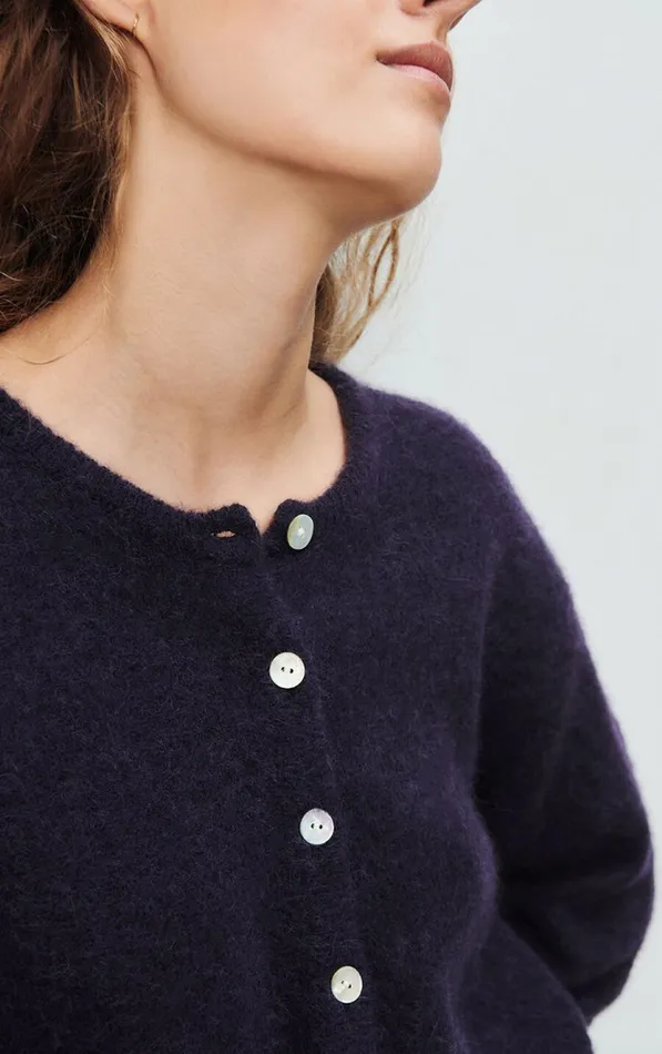 Cardigan Vitow Abyss Black Melange Women American Vintage Jumpers and Cardigans Cardigan Vitow Abyss Black Melange Women American Vintage Jumpers and Cardigans