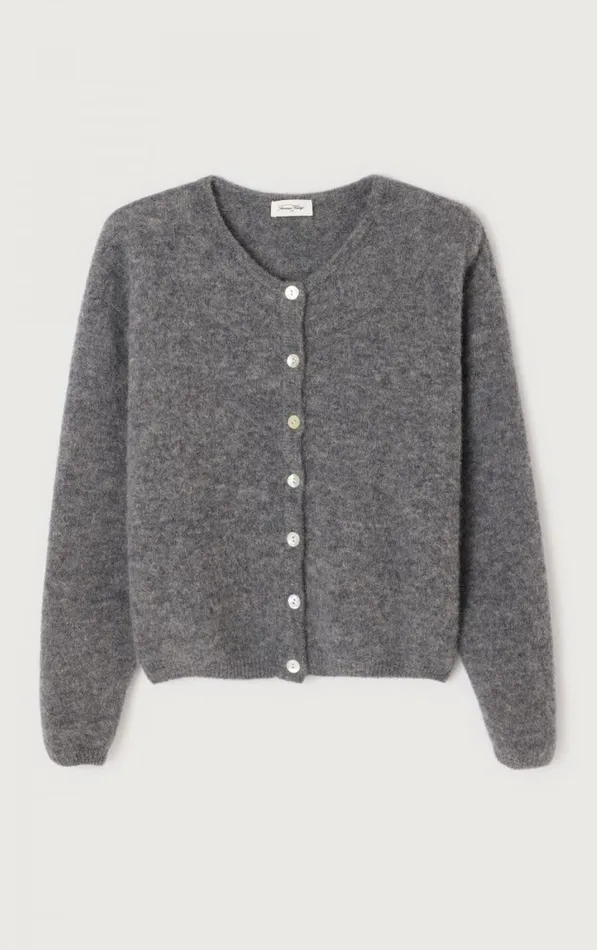 Cardigan Vitow Melange Steel Women American Vintage Jumpers and Cardigans
