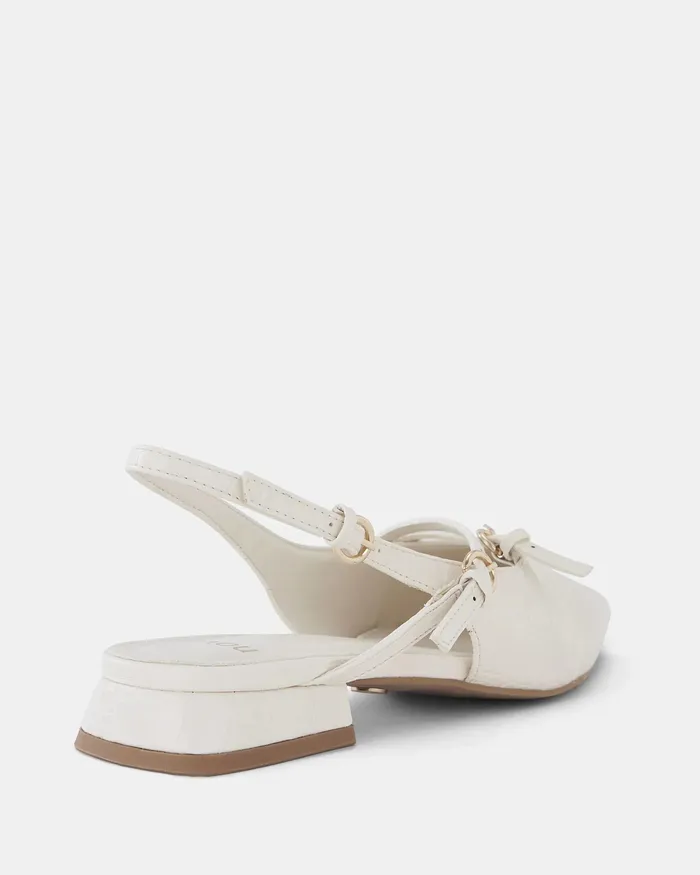 CARMAN CREAM CROC Slip Ons Ballet Flats NOVO Shoes Women