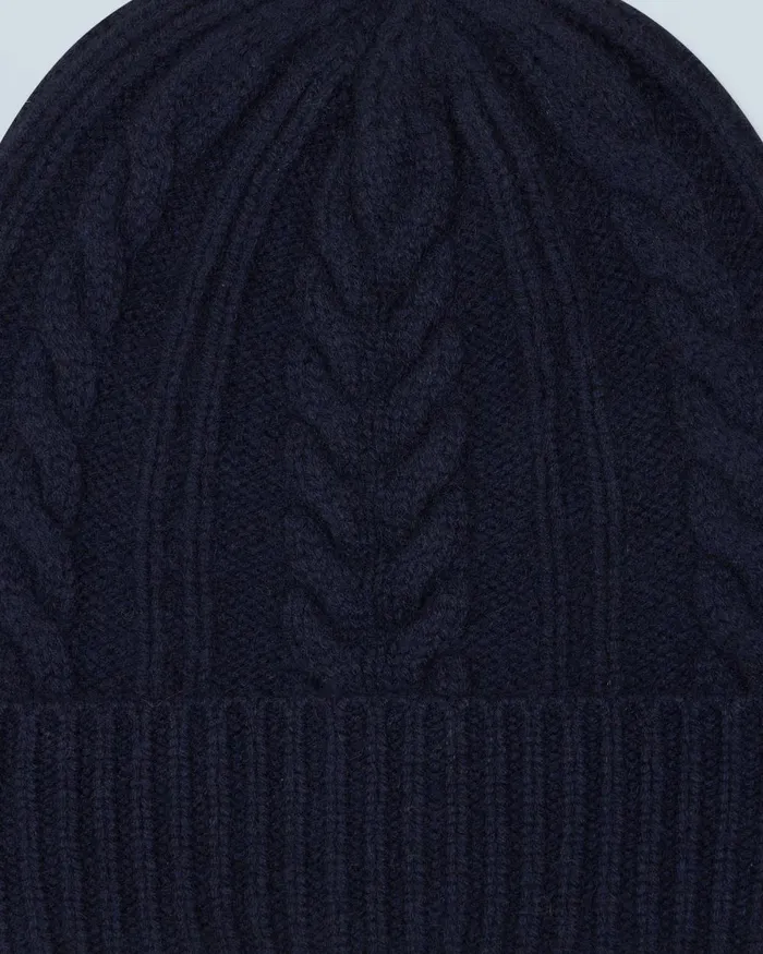Cashmere Beanies From Future Twisted Cuffed Beanie Navy