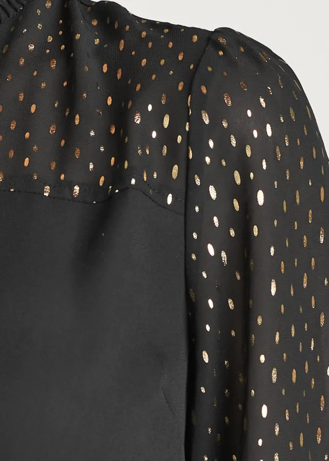 CHIFFON DETAIL TOP Black Women VENUS Night Out Tops