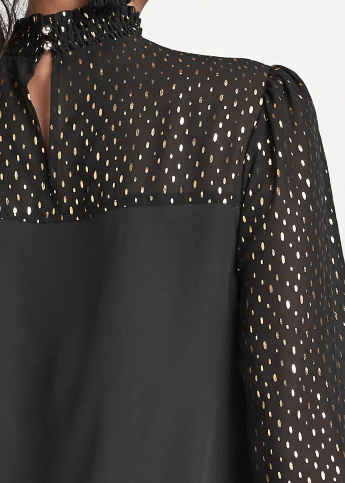CHIFFON DETAIL TOP Black Women VENUS Night Out Tops