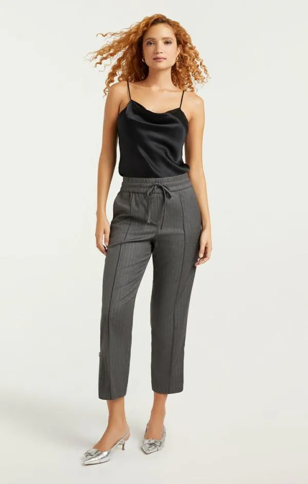 Cinq Sept Adalie Pant Lurex Pinstripe Charcoal Women Pants