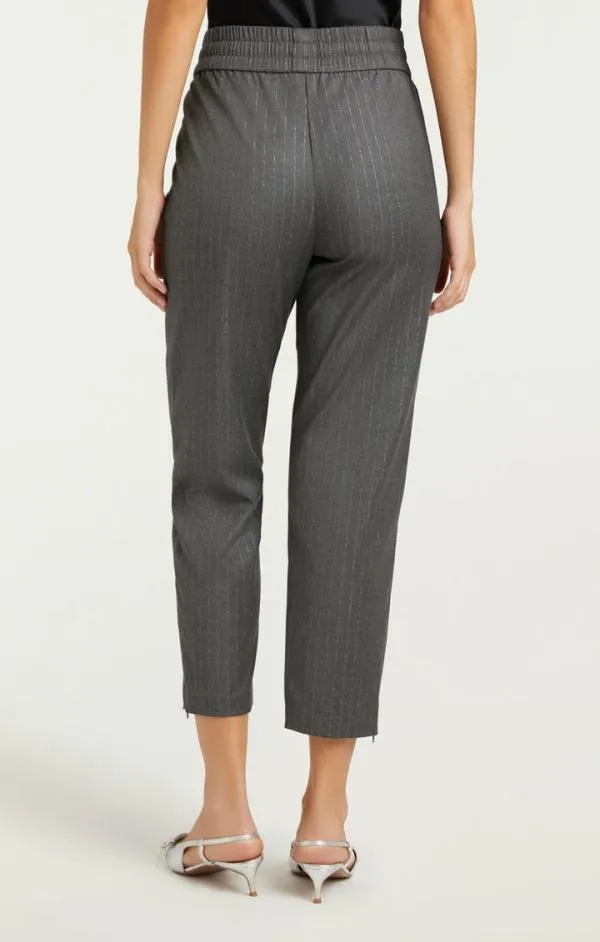 Cinq Sept Adalie Pant Lurex Pinstripe Charcoal Women Pants