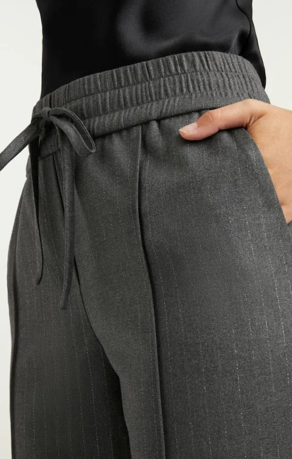 Cinq Sept Adalie Pant Lurex Pinstripe Charcoal Women Pants