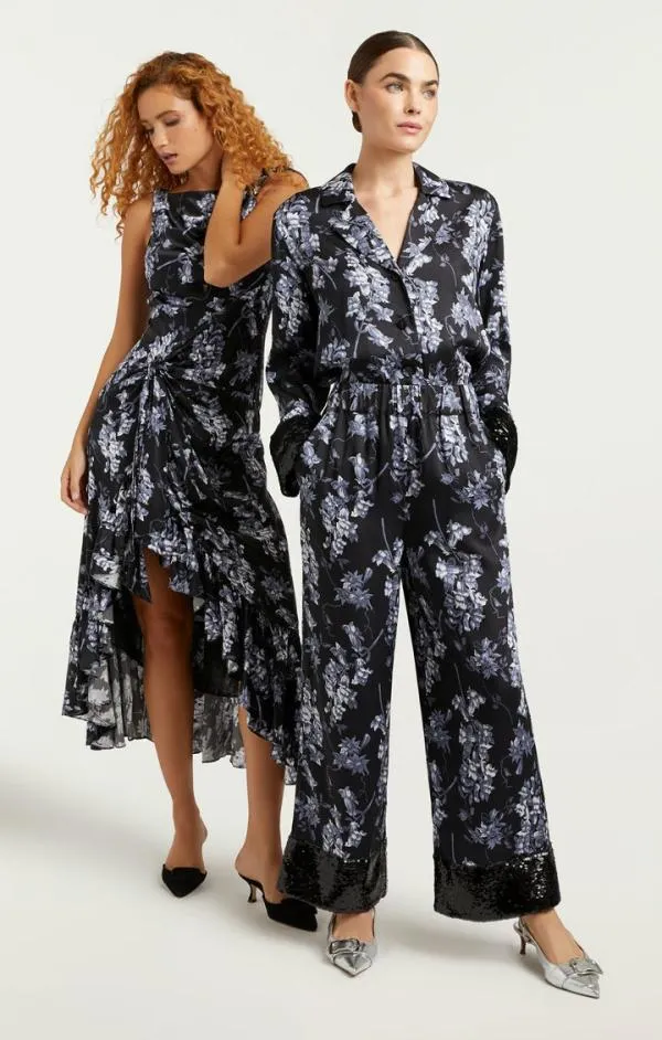 Cinq Sept Anwen Dress Costal Floral Black Multi Women Cocktail and Evening