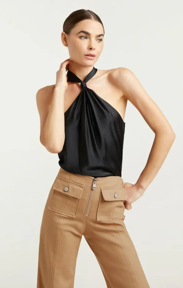 Cinq Sept Avani Top Black Women Tank Tops and Camisoles