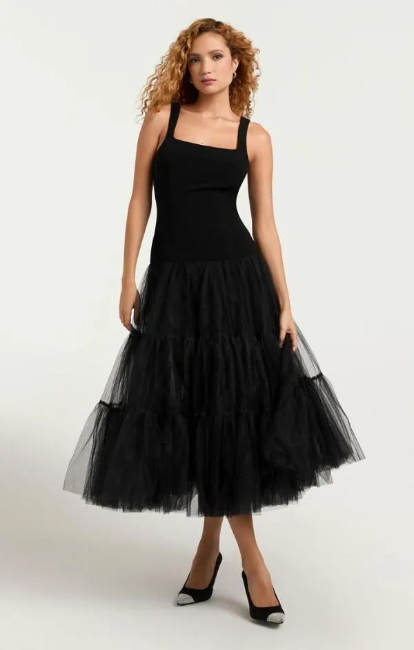 Cinq Sept Carolina Dress Black Women Midi