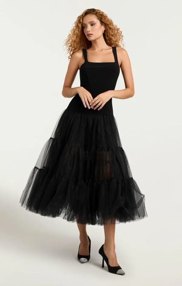 Cinq Sept Carolina Dress Black Women Midi