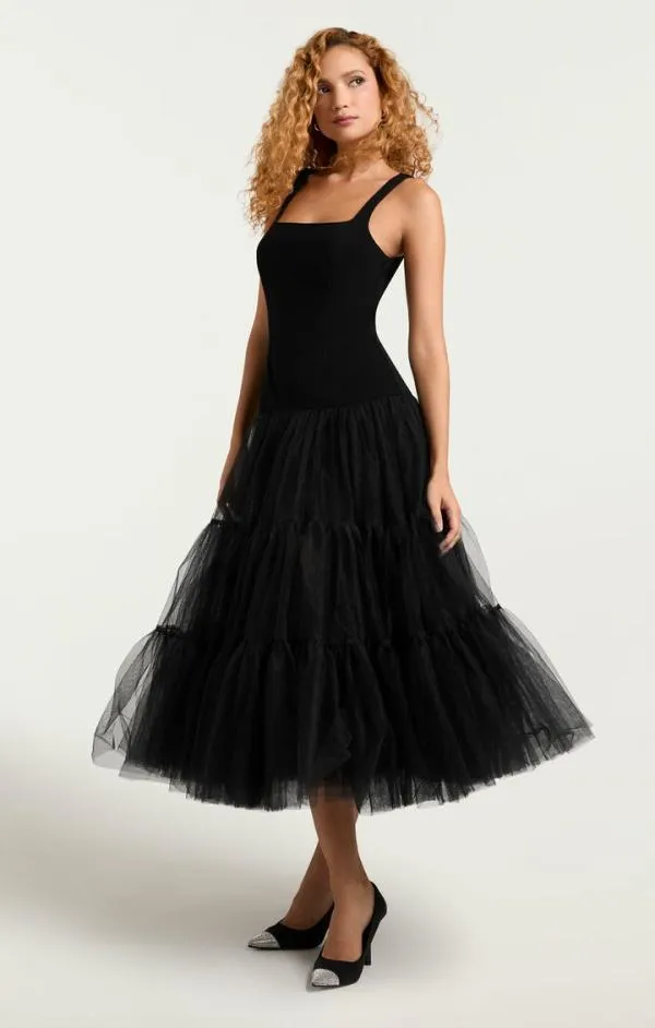 Cinq Sept Carolina Dress Black Women Midi