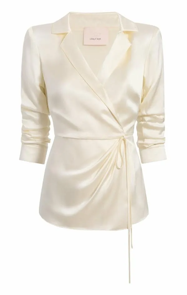 Cinq Sept Carter Top Ivory Women Long Sleeve Tops
