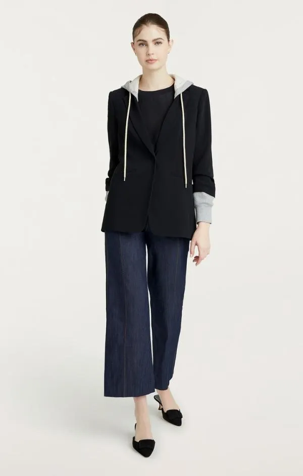 Cinq Sept Hooded Khloe Blazer Blackheather Grey Women Blazers