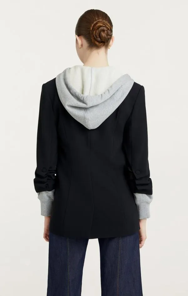 Cinq Sept Hooded Khloe Blazer Blackheather Grey Women Blazers