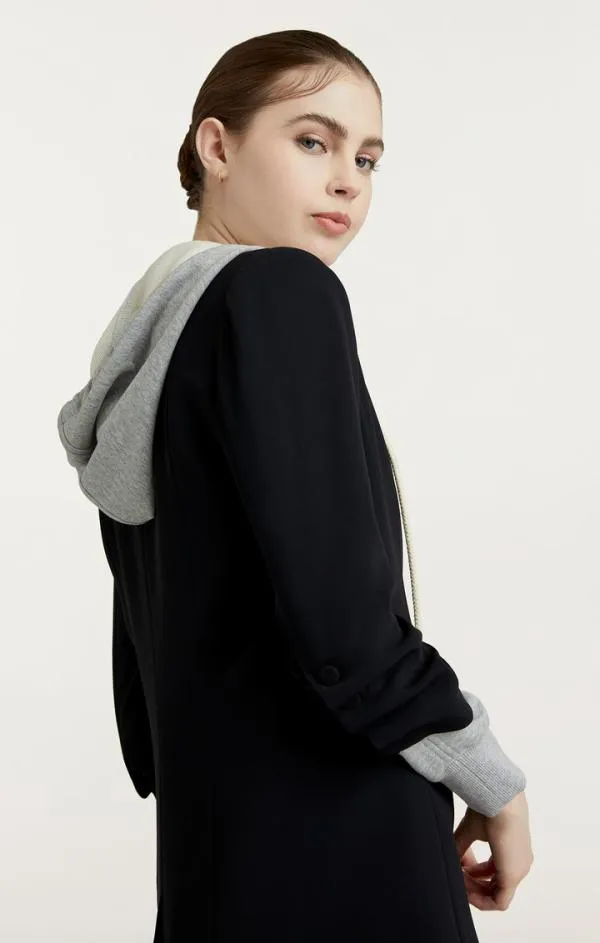 Cinq Sept Hooded Khloe Blazer Blackheather Grey Women Blazers