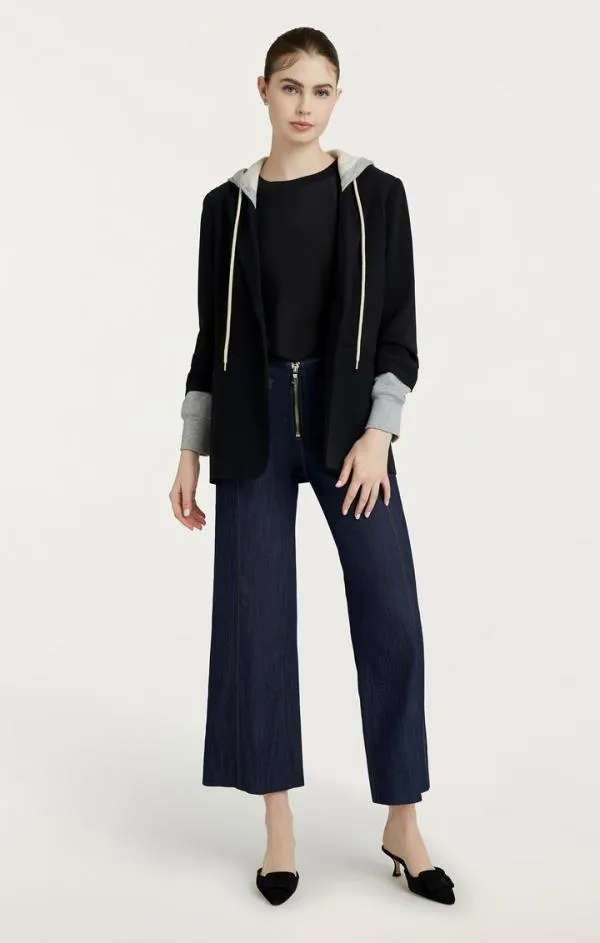 Cinq Sept Hooded Khloe Blazer Blackheather Grey Women Blazers