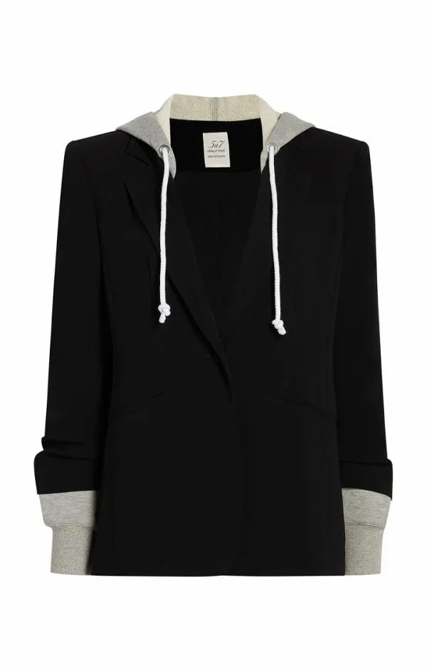 Cinq Sept Hooded Khloe Blazer Blackheather Grey Women Blazers