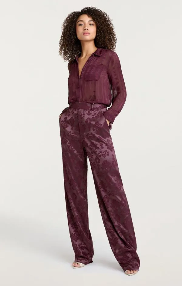 Cinq Sept Jacquard Collins Pant Dark Fig Women Pants