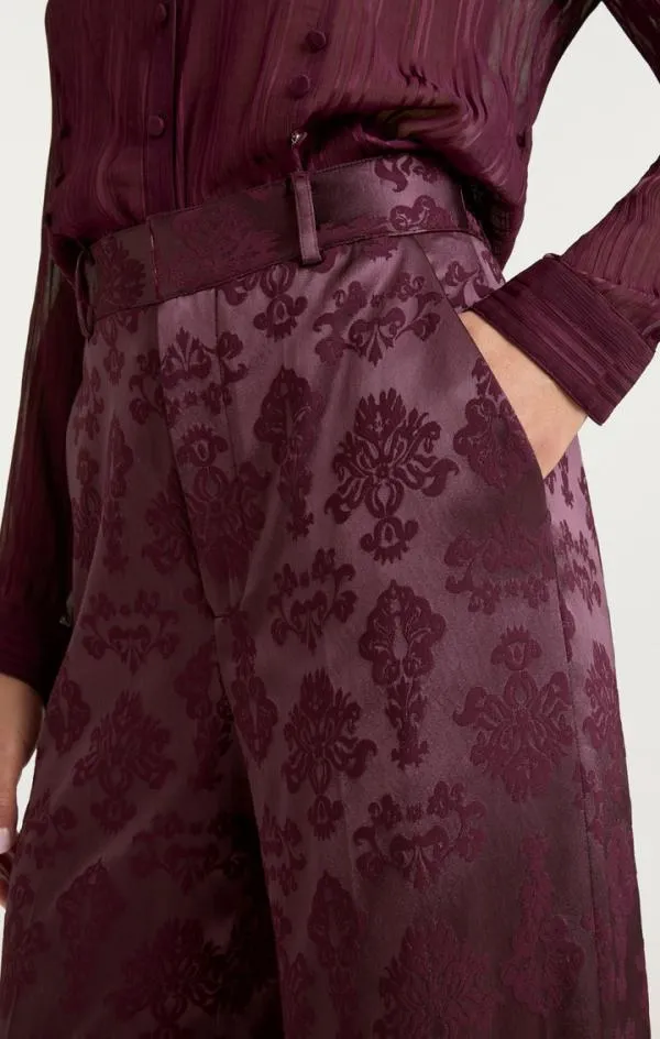 Cinq Sept Jacquard Collins Pant Dark Fig Women Pants