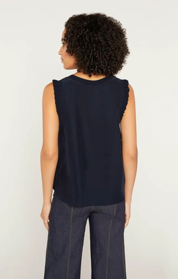 Cinq Sept Lenore Top Navy Women Tank Tops and Camisoles