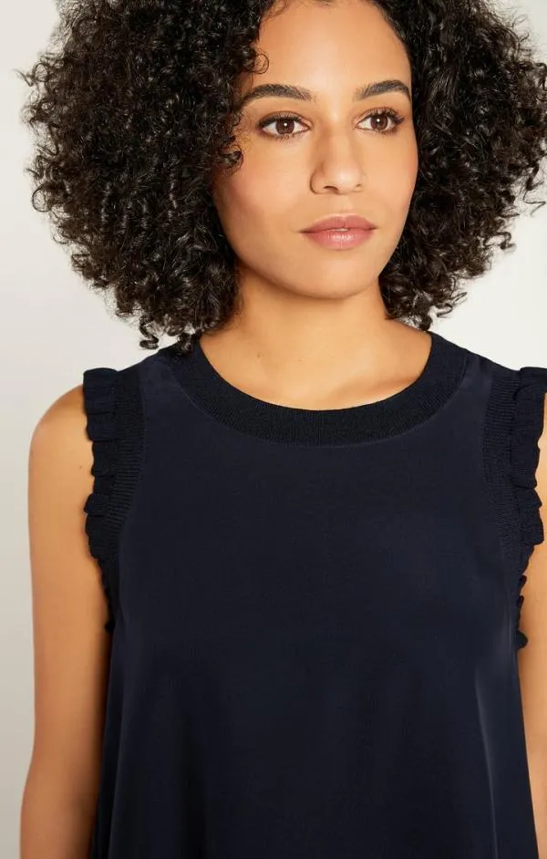 Cinq Sept Lenore Top Navy Women Tank Tops and Camisoles