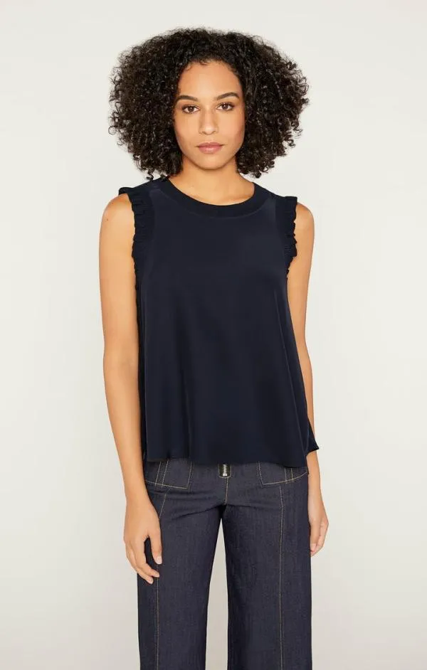 Cinq Sept Lenore Top Navy Women Tank Tops and Camisoles