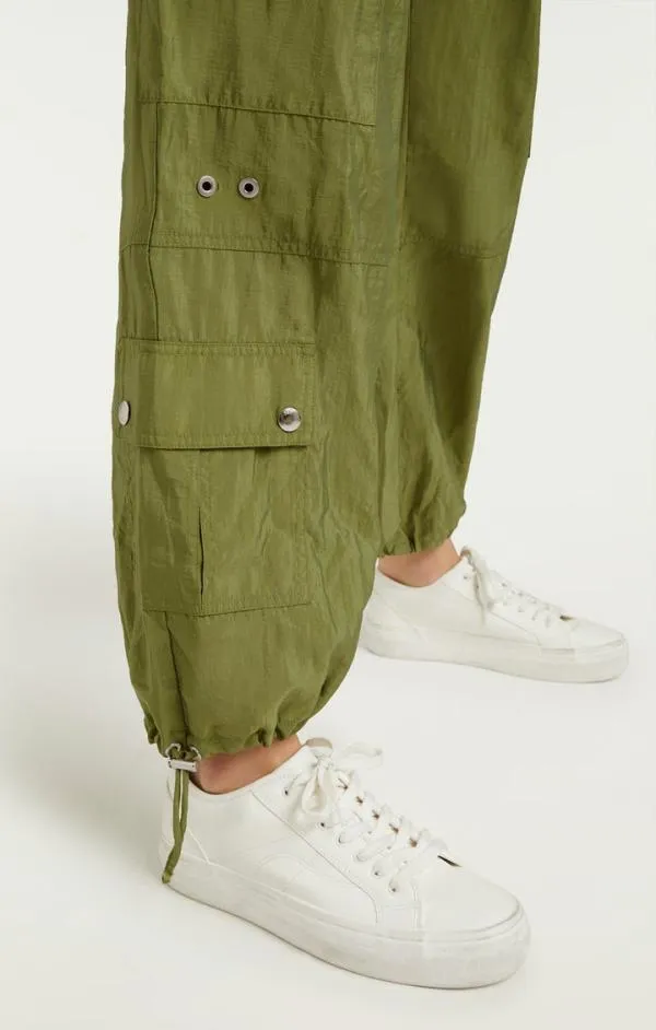 Cinq Sept Nitsan Parachute Pant Olive Green Women Pants