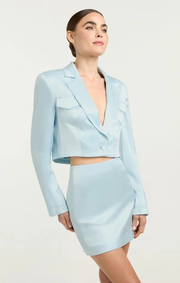 Cinq Sept Satin Ida Jacket Glacial Blue Women Blazers