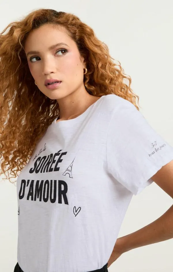Cinq Sept Soiree D039amour Tee Whiteblack Women Tees