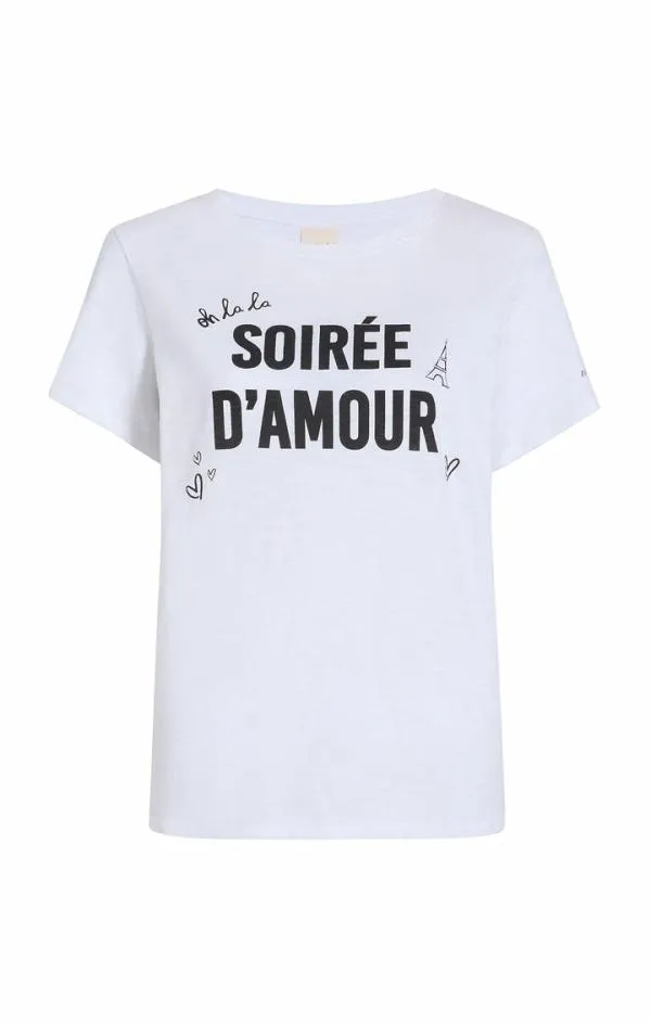 Cinq Sept Soiree D039amour Tee Whiteblack Women Tees