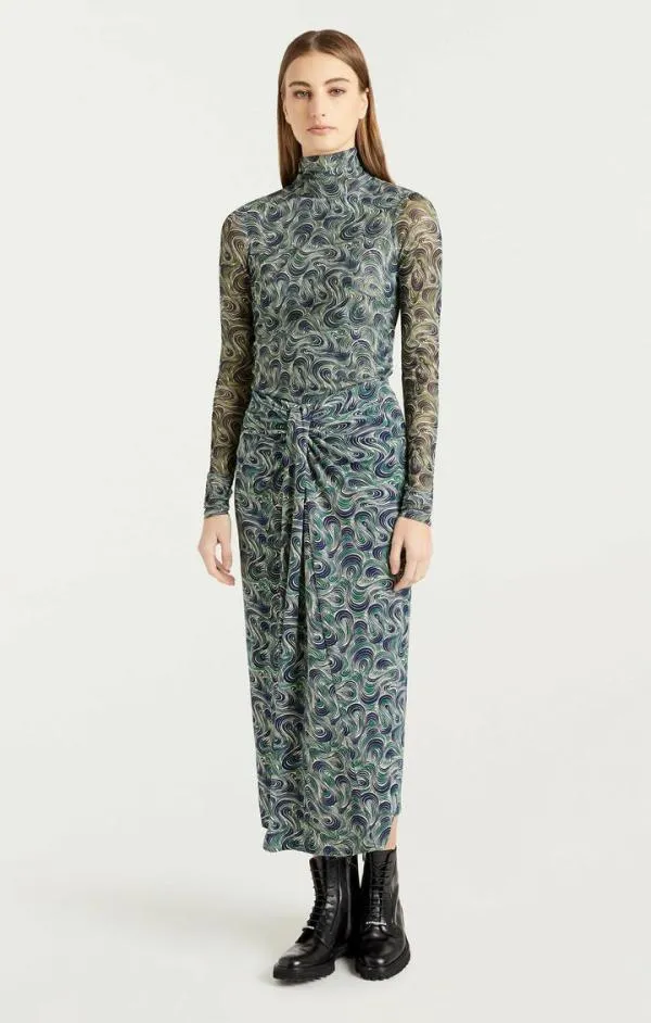 Cinq Sept Swirl Vallory Skirt Dark Emerald Multi Women Skirts