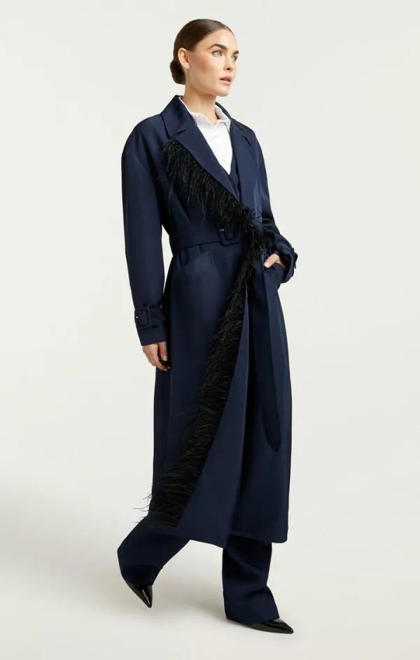 Cinq Sept Tillie Trench Navyblack Women Outerwear