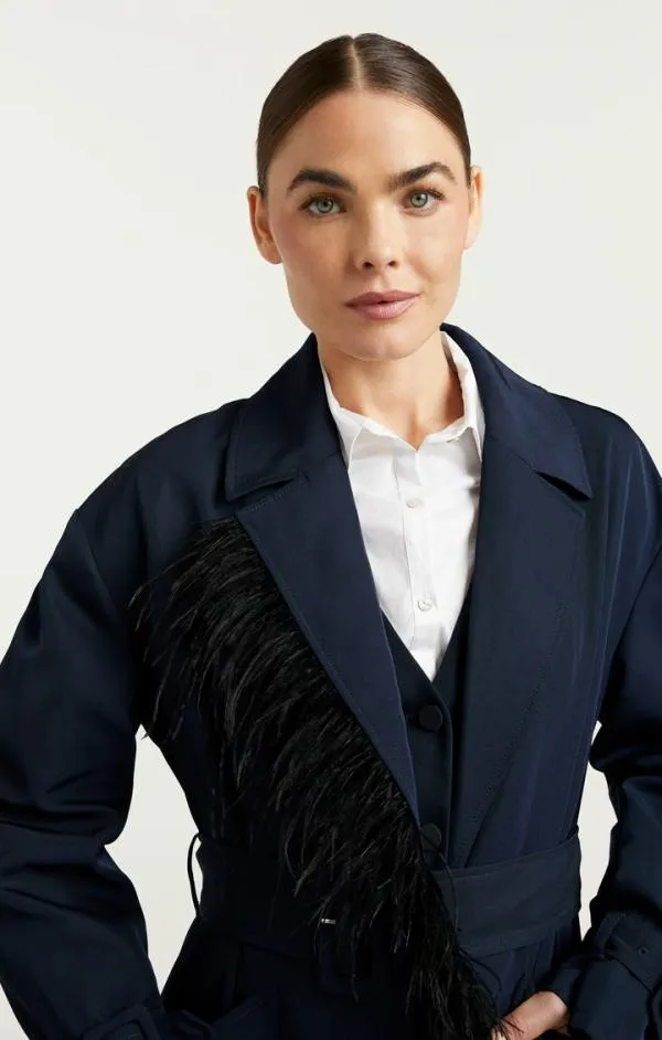Cinq Sept Tillie Trench Navyblack Women Outerwear